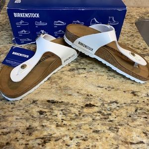 Birkenstock Gizeh White Patent Leather Size 35
